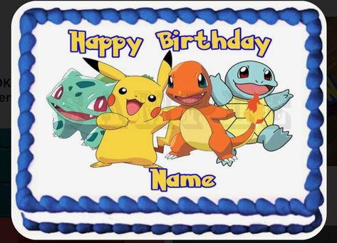 Pokemon Sheet Cake, Pokemon Cake Ideas, Pikachu And Friends, Pokemon Birthday Cake, Candles Cake, Sixth Birthday, Pokemon Cake, Store Bought Cake, Pokemon Birthday Party