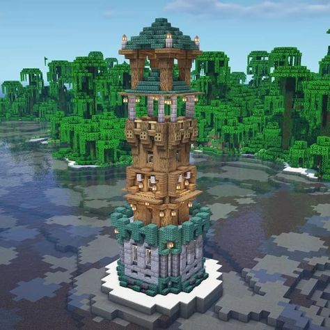 Elytra Tower Minecraft, Minecraft Tower Bridge, Minecraft Observatory Tower, Minecraft Watch Tower, Minecraft Clock Tower, Watch Tower Minecraft, Minecraft Clock, Minecraft Tower, Beacon Tower