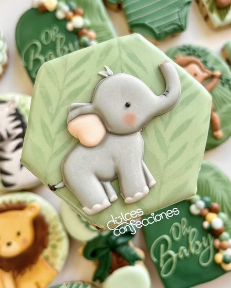 🦒Close ups of this baby shower safari set🦓 It's always fun creating designs with a monochrome color palette! . . . #decoratedcookies #safarixookies #sugarcookiesofinstagram #customcookies #edibleart #sugarart Safari Baby Shower Cookies, Zoo Baby Shower Theme, Baby Shower Safari, Safari Cookies, Monochrome Color Palette, Cookie Time, Baby Cookies, Monochrome Color, Fancy Cookies