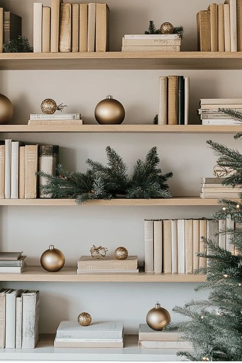 Transform your bookshelves into a magical Christmas display! Discover my favorite styling secrets, from twinkling lights to vintage ornaments. Perfect for cozy holiday vibes in any room! Save these tips for your Christmas decorating. Some of the links in my articles are affiliate links. If you make a qualified purchase from one of my links I will make a small commission at no cost to you. Thank you for your support!!! Christmas Bookshelves Decor, Christmas Decor Ideas For Shelves, Christmas Shelf Styling, Christmas Bookshelf Decor, Christmas Shelf Decor Ideas, Bookshelf Decorating Ideas, Holiday Bookshelves, Christmas Shelf Decor, Christmas Bookshelf