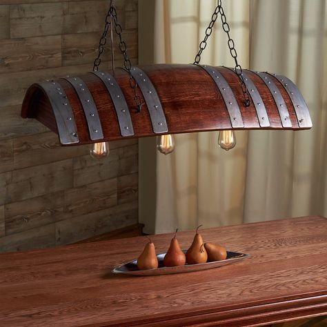 Wine Barrel Chandelier, Whiskey Barrel Furniture, Barrel Projects, Wine Barrel Furniture, Barrel Decor, Barrel Furniture, Whisky Barrel, Oak Barrel, Whiskey Barrel