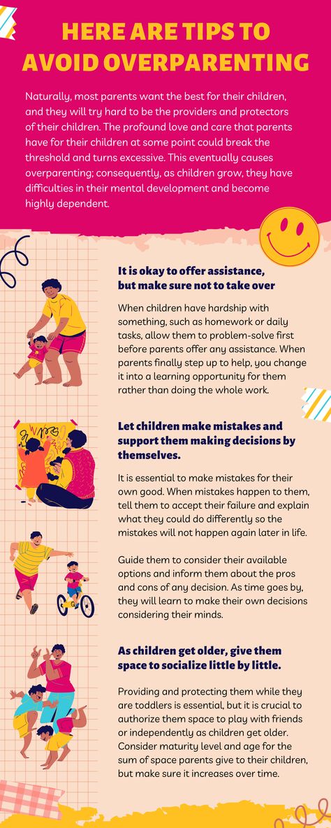 Tips to Avoid Overparenting Infographic Overprotective Parents, Mental Development, Parenting Teenagers, Infographic Template, Afterschool Activities, Child Life, Try Harder, Infographic Templates, School Projects