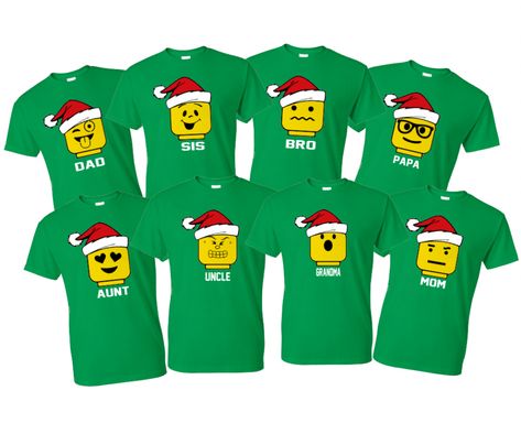 Lego Santa, Disney Group Shirts, Trip Clothes, Personalized Disney Shirts, Lego Shirts, Disney World Christmas, Lego Christmas, Family T Shirts, Lego People