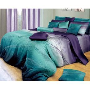 Bedroom Color Combos, Apartment Decorating College, Purple Bedding Sets, Teal Bedroom, College Bedroom, Purple Bedding, Purple Bedroom, Bed Linen Design, Luxury Sheets