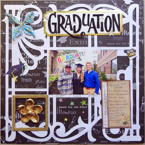 GRADUATION - Scrapbook.com Uni Scrapbook, Graduation Scrapbook Layouts, Graduation Scrapbook Ideas, Graduation Memory Board, Ffa Scrapbook Ideas, Graduation Layout, Cute Scrapbook Ideas, Senior Scrapbook Ideas, Memory Book Kindergarten