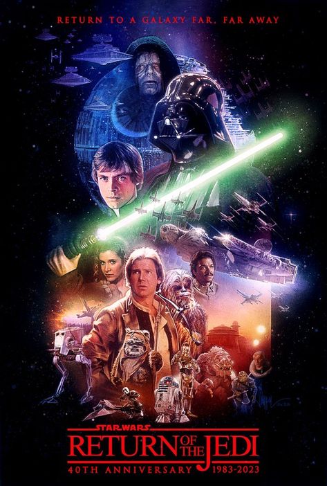 Star Wars Episode 6, Star Wars Painting, Star Wars 7, Star Wars Background, Star Wars Trilogy, Star Wars Facts, Cuadros Star Wars, Return Of The Jedi, Star Wars Film