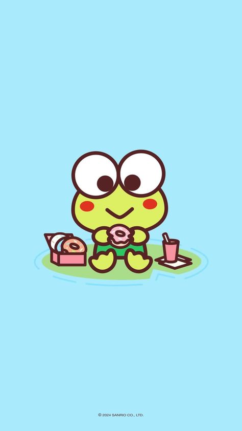 Sanrio (@sanrio) • Instagram photos and videos Koropi Sanrio, Kuropin Sanrio, Keroppi Christmas, Keroppi Wallpapers, Baby Blue Iphone Wallpaper, National Donut Day, Mel Robbins, Badtz Maru, Blue Iphone