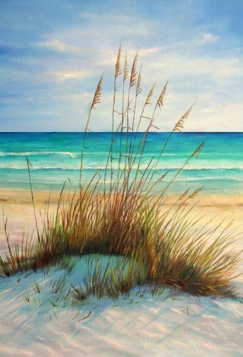 ~ Along the Shore ~ Beach Dunes, Sea Oats, Siesta Key Beach, Landscape Watercolor, Fabric Ideas, Siesta Key, 수채화 그림, Beach Painting, Drawing Tutorials