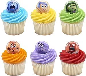 DecoPac Disney & Pixar's Inside Out 2 Bursts of Emotion Rings, Multicolored Cupcake Decorations, Food Safe Cupcake Toppers – 24 Pack Zendaya Birthday, Inside Out Party Ideas, Pixar Inside Out, Movie Themed Party, Cupcake Decorations, 2 Birthday Cake, Birthday Places, Inside Out 2, Edible Cake Toppers