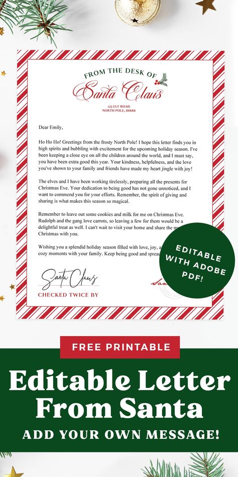 Santa Reply Letter Template, Free Santa Cam Letter, Letters From Santa Printable Free, Santa Letter Template Free Printable, Free Santa Letter Template, Printable Letter From Santa, Letter From Santa Template, Free Printable Santa Letters, Free Letters From Santa