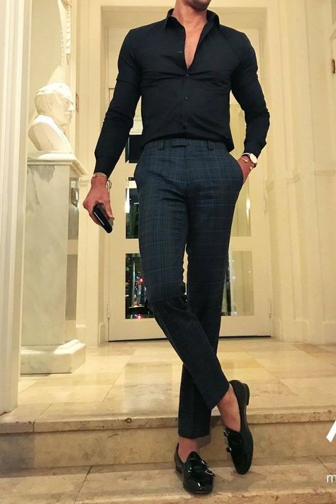 Black on Blue Semi Formal All Black, Mens Semi Formal Outfit, Mens Homecoming Outfits, All Black Formal Outfits, Homecoming Outfits For Guys, Formal Attire For Men, Formal Ideas, Semi Formal Outfit, Black Outfit Men