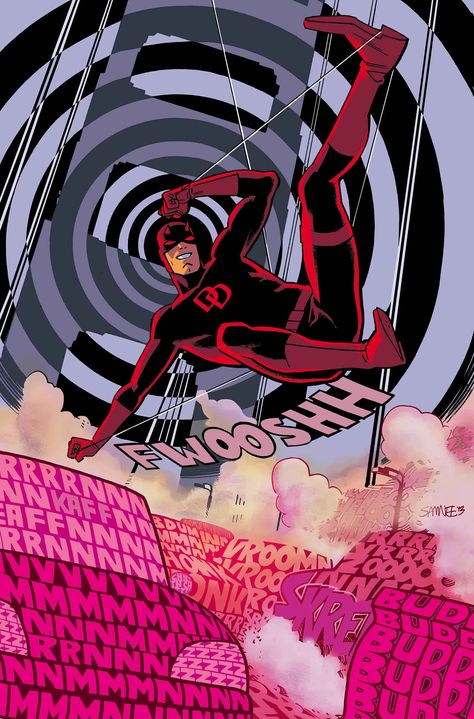 DAREDEVIL #1 MARK WAID (W) • CHRIS SAMNEE (A/C) VARIANT COVER BY PAOLO RIVERA 75TH ANNIVERARY VARIANT BY ALEX ROSS 75TH ANNI... Chris Samnee, Daredevil Elektra, Daredevil Art, Daredevil Comic, Dare Devil, Matt Murdock, Marvel Daredevil, Golden City, Hells Kitchen