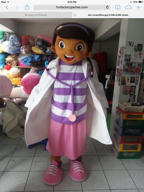 Hope I don't scare the doc mcstuffins out of the child! Doc Mcstuffins Birthday Outfit, Doc Mcstuffins Costume, Rent Costumes, Hulk Character, Circus Characters, Doc Mcstuffins Birthday, Cartoon Character Costume, Book Character Costumes, Party Characters