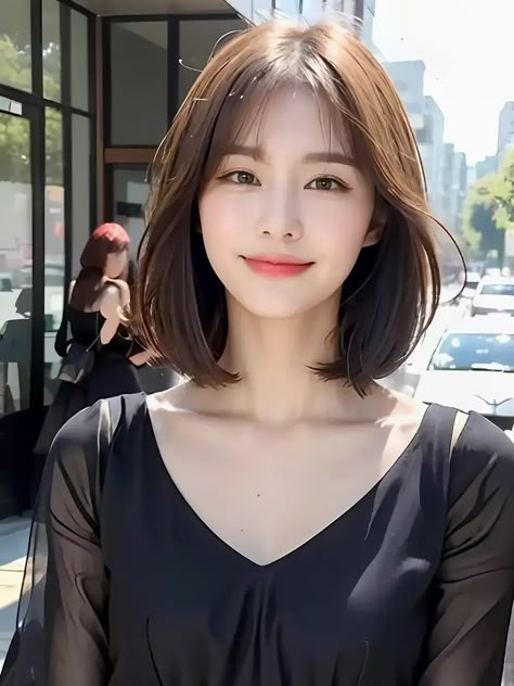 Asian Hair Styles Short, Asian Short Hair Diamond Face, Short Asian Hair Styles, Asian Medium Length Haircut, Korean Lob, Korean Long Bob, Asian Hair Women, Korean Short Hair Styles, Asian Hair Short