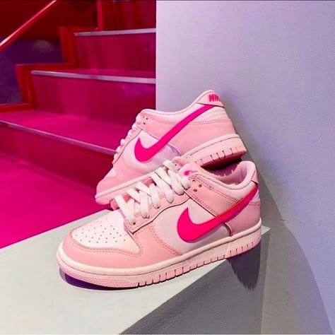 Pink Barbie dunks , size 3.5Y Pink Barbie Dunks, Barbie Dunks, Pink Dunks, Pink Nike Shoes, Nike Shoes Girls, Trendy Shoes Sneakers, Preppy Shoes, Jordan Shoes Girls, Barbie Shoes