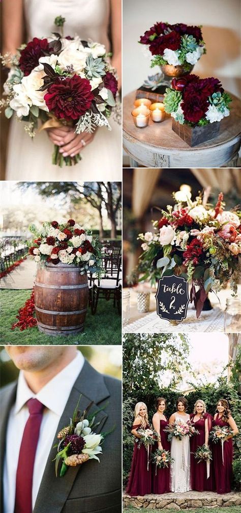 Blush Fall Wedding, Wedding Wallpaper, Rustic Wedding Decorations, Wedding Color Combos, Maroon Wedding, Winter Wedding Colors, Wedding Themes Fall, Fall Wedding Centerpieces, Fall Wedding Flowers