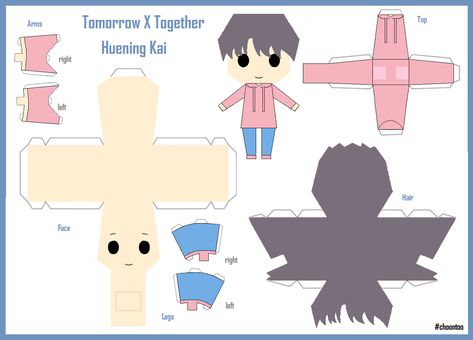 [TXT] [Paper Craft] Crown Photo Shoot Ver - Huening Kai Txt Papercraft, Kpop Papercraft, Craft Crown, Paper Toys Diy, Paper Toy Printable, Crown Photo, Paper Craft Tools, Crown Photos, Paper Toys Template