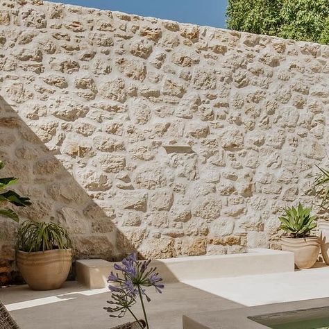 @elemstoneandgarden on Instagram: "Beautiful Limestone cladding by #elemstoneandgarden #elemstonemasonry Available in Cream, and light ochres. This stone complements most lighter palettes for interior and exterior applications. The textures are incredible. #perfecthideaways #calcrete #stonecladdingcapetown #naturalstonecladdingcapetown" Limestone Cladding, Natural Stone Cladding, Limestone Wall, Stone Facade, Masonry Wall, Stone Cladding, Exterior Stone, Crete, Future House