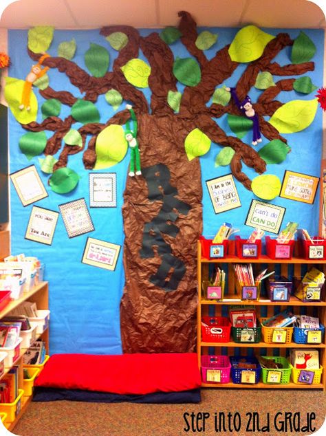 Classroom Promise, Tree Bulletin Board, Bulletin Board Tree, Classroom Tree, Kids Bulletin Boards, Amy Lemons, Reading Tree, Ocean Theme Classroom, Classroom Pictures