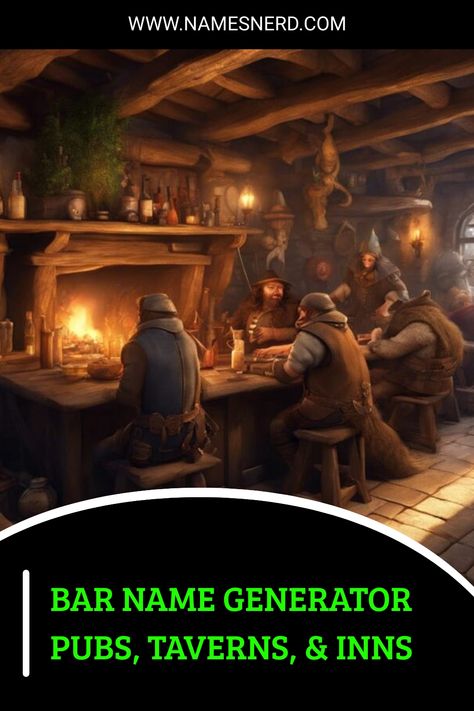 This bar name generator is perfect for bars, taverns, pubs, and other drinking establishments. Ideas for real breweries and fantasy saloons! Pub Names Ideas, Tavern Names, Bar Names Ideas, Bar Names, Pub Names, Muddy Pigs, Dog Lounge, Home Pub, Last Knights