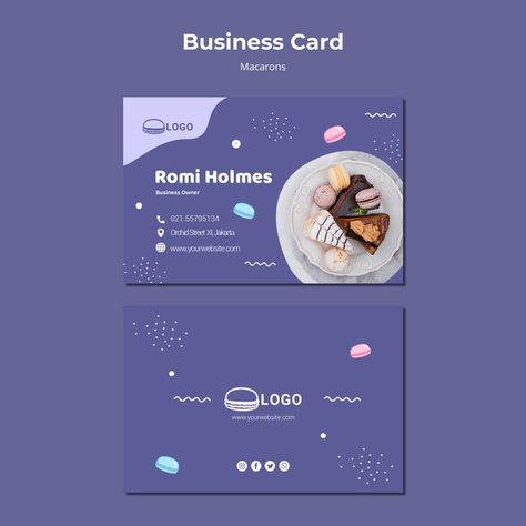 Bakery Business Cards Templates, Cake Business Cards, Card Template Free, Bakery Business Cards, Adobe Design, Visiting Card Design, Cake Logo, Food Business, Graphic Design Photoshop