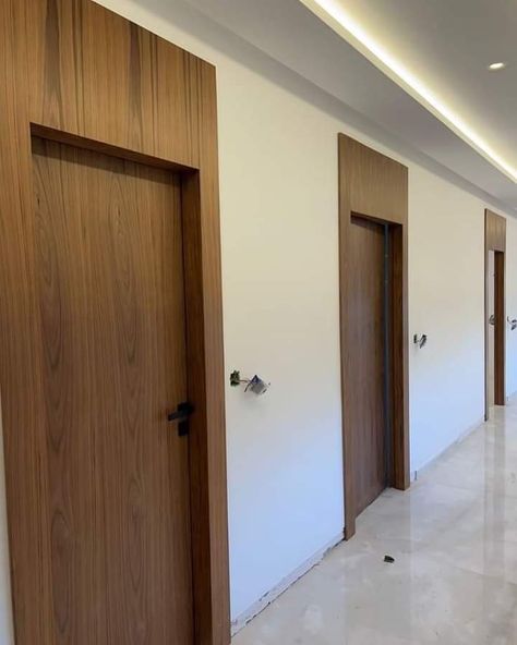 Oak Office Door, Minimal Door Design, Architrave Design, Office Room Door, Art Deco Fireplace, Contemporary Interior Doors, Wood Floor Design, Wooden Main Door, Walnut Doors