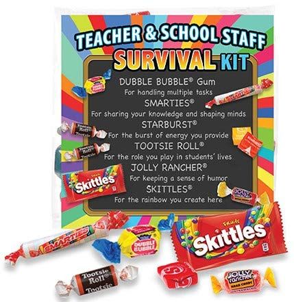 Sweeten Your Teacher's Day with a Candy Survival Kit: Thoughtful Gifts for Educators! 🍬📚 Create smiles and moments of delight with our carefully curated candy teacher survival kit. A flavorful way to show appreciation and make their day brighter. #CandySurvivalKit #TeacherAppreciationGifts #SweetSurprises #EducatorAppreciation #giftideas #teacherappreciation #amazonaffiliate Teacher Survival Kit Ideas, Candy Survival Kit, New Job Survival Kit, Teacher Survival Kit, Staff Appreciation Week, Survival Kit For Teachers, Teacher Survival, Dubble Bubble, Survival Kits