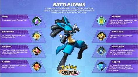 Pokemon Unite, Best Pokemon, All Status, Lucario Pokemon, Wild Pokemon, Double Team, Goal Getter, Best Build, My Pokemon