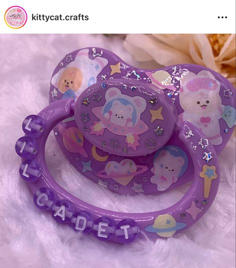 Pacifier Aesthetic, Lil Space, Astronaut Sticker, Bling Pacifier, Adult Pacifier, Adult Stickers, Hello Kitty Merchandise, Paci Clip, Baby Bling