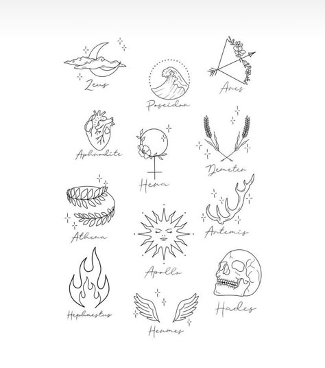 Simple Greek Mythology Drawings, Small Tattoos Greek Mythology, Athena Goddess Tattoo Minimalist, Simple Mythology Tattoo, Circe Tattoo Simple, Greek Myth Tattoo Simple, Mythology Inspired Tattoos, Greek Mythology Art Tattoos, Simple Greek Tattoos