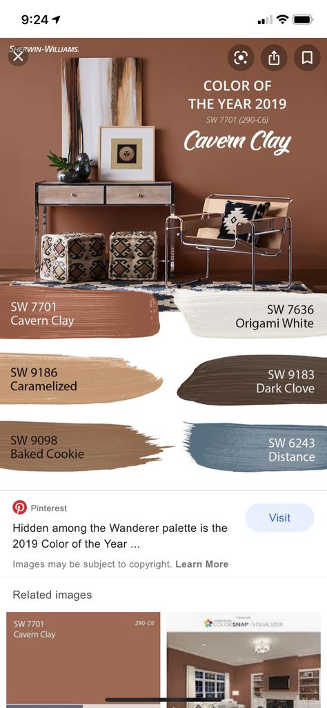 Baked Clay Sherwin Williams, Behr Sculptor Clay Cabinets, Studio Clay Sherwin Williams Cabinets, Origami White, Baked Clay, Baking Clay, Color Of The Year, No Bake Cookies, Sherwin Williams