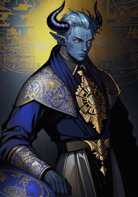 tiefling Ice Tiefling, Tiefling Blue, Blue Tiefling Male, Blue Tiefling, Male Tiefling, Tiefling Male, Tiefling Sorcerer, Tiefling Paladin, Dnd Tiefling