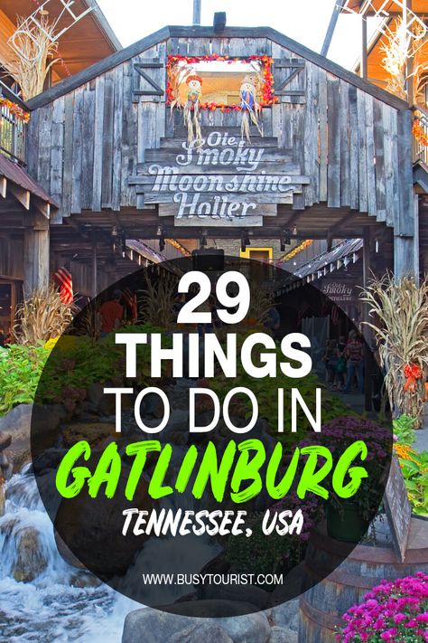 Wondering what to do in Gatlinburg, TN? This travel guide will show you the top attractions, best activities, places to visit & fun things to do in Gatlinburg, Tennessee. Start planning your itinerary & bucket list now! #gatlinburg #gatlinburgtennessee #gatlinburgtn #tennessee #tennesseevacation #usatravel #usatrip #usaroadtrip #travelusa #ustravel #ustraveldestinations #americatravel #travelamerica Tennessee Family Vacation, Gatlinburg Tennessee Vacation, Things To Do In Gatlinburg, Tennessee Road Trip, Smokey Mountains Vacation, Gatlinburg Vacation, Zona Colonial, Smoky Mountains Vacation, Tennessee Travel