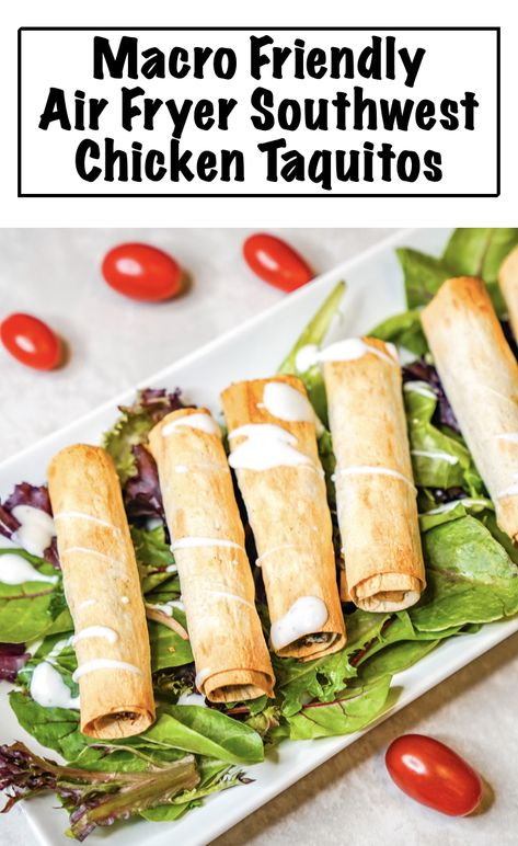 Recipes With Macros, Low Carb Macros, Wraps Chicken, Sourdough Discard Recipes, Taquitos Recipe, Chicken Taquitos, Southwest Chicken, Macro Friendly Recipes, Easy Healthy Lunches