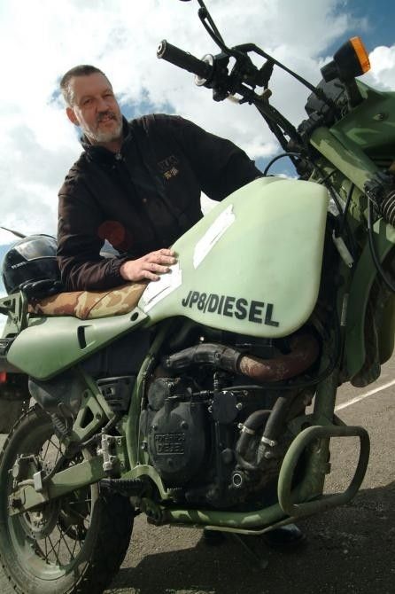 The World's Only Production Diesel Motorcycle Diesel Motorcycle, Motorised Bike, Dual Sport Motorcycle, Bmw Motorcycle, Dual Sport, Us Marines, Utility Vehicles, Diesel Fuel, A Lot Of People