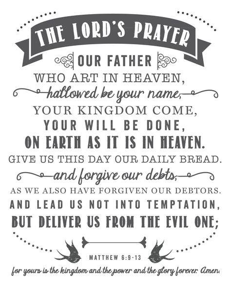 The Lord's Prayer | Free Printable - Sincerely, Sara D. | Home Decor & DIY Projects The Lord's Prayer Printable, Lord's Prayer Printable, Prayer For Help, Life Application Study Bible, Our Father Prayer, Our Father Who Art In Heaven, Lords Prayer, Printable Prayers, The Lord's Prayer