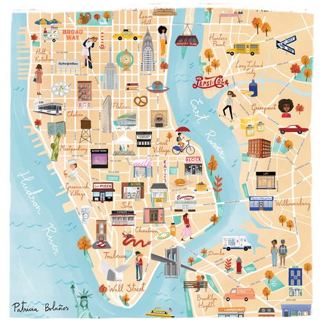 New York map x Julie Flamingo – Patricia Bolaños #newyork #map #manhattan #julieflamingo #brooklyn #illustration #travel New York Map Illustration, Brooklyn Illustration, Island Illustration, Chicken Birthday, Brooklyn Map, New York Illustration, Clock Drawings, Manhattan Map, Upper Manhattan