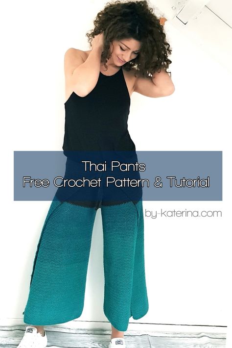 New Years Crochet, Wrap Pants Pattern, Pants Crochet Pattern, Western Crochet, Hobbii Yarn, Crochet Pants Pattern, Pantalon Thai, Pants Pattern Free, Pants Crochet