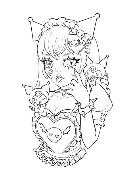 Coloring Pages Horror, Horror Coloring Pages, Chibi Coloring Pages, Tattoo Coloring Book, Bulletin Journal, Traditional Tattoo Designs, Manga Coloring Book, Hello Kitty Colouring Pages, Adult Coloring Books Printables