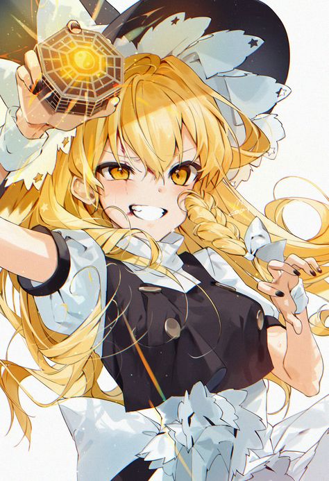 Marisa Kirisame Icon, Marisa Kirisame, Touhou Anime, Neko Cat, Drawing Practice, 영감을 주는 캐릭터, Video Game Art, Beauty Art, 그림 그리기