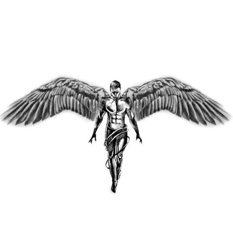 Christian Tattoos Men, Angel Back Tattoo, Wing Tattoos On Back, Clavicle Tattoo, Angel Wings Tattoo, Norse Tattoo, Jesus Tattoo, Back Tattoos For Guys, Leg Tattoos Women