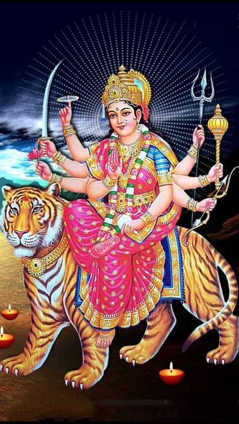 Jai Mata Di 🙏 Jai Mata Di Wallpaper, Durga Puja Image, Ganesh Pic, Ram Ji Photo, Navratri Puja, Lord Durga, Durga Picture, Jai Mata Di, Happy Navratri Images