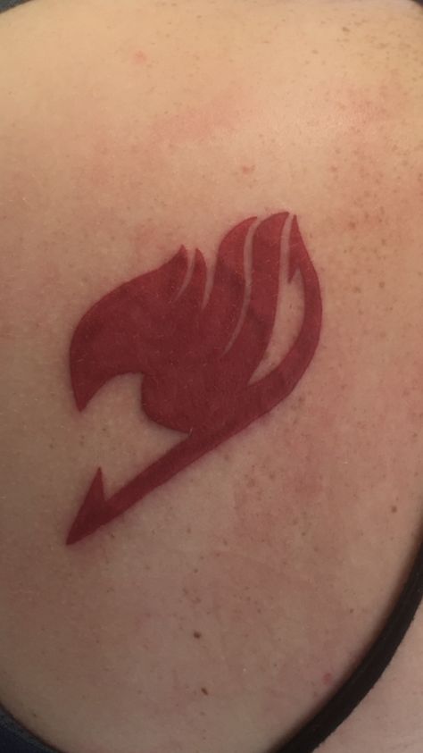 Anime Fairy Tail Tattoo, Fairy Tail Inspired Tattoo, Fairytale Tattoo Ideas Anime, Fairy Tail Logo Tattoo, Fairytail Tattoo Anime, Fairytale Anime Tattoo Ideas, Tattoo Ideas Fairy Tail, Fairy Tale Anime Tattoo, Fairy Tail Emblem Tattoo