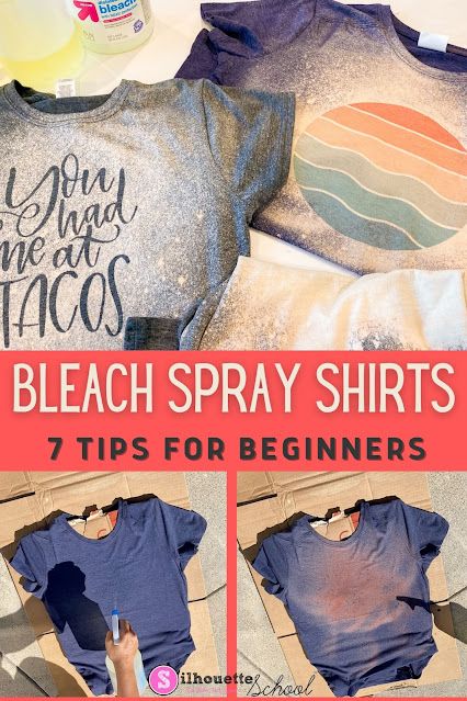 Bleach Spray Shirt, Bleach Spray, Diy Bleach, Bleach Shirt Diy, Diy Tie Dye Techniques, Tie Dye Patterns Diy, Bleached Flannel Shirt, Silhouette School Blog, Diy Tie Dye Shirts