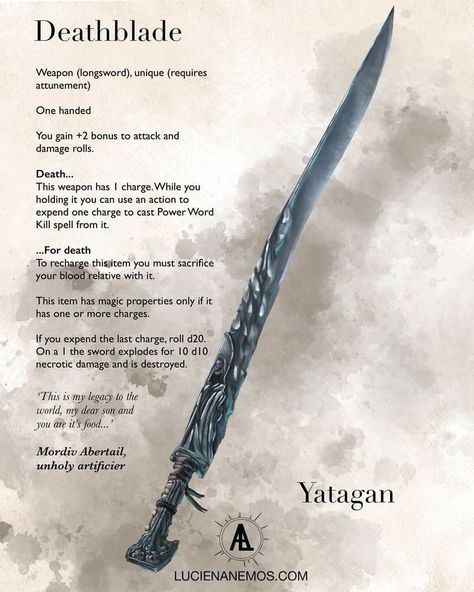 Dnd Wepon Ideas, Dragon Items Dnd, Homebrew Swords 5e, Dnd Magic Items Swords, D&d Swords, Fantasy Weaponsmith Art, Dnd Homebrew Items, Dnd Magic Items Homebrew, Dnd Magic Items