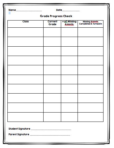 Form for Checking and Reflection on Grades - Freebie Check In Check Out Forms High School, Grade Check Form, Missing Work, Prefixes And Suffixes, School Printables, Middle Schoolers, Middle School Classroom, Future Classroom, Classroom Themes