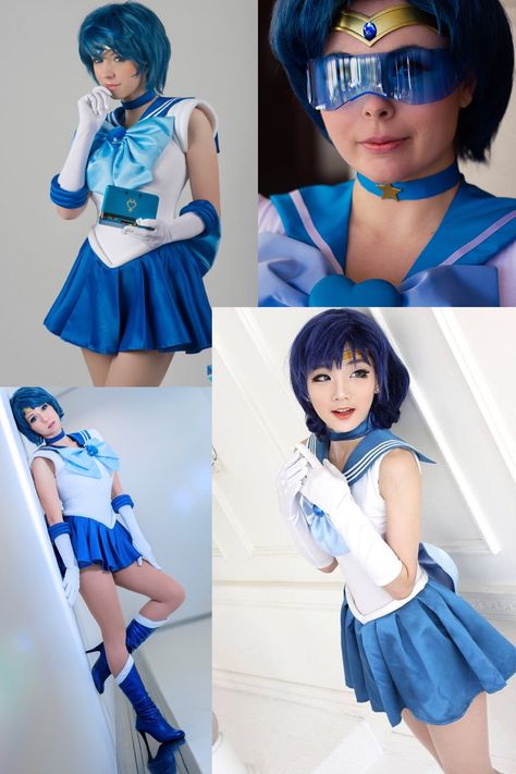 Sailor Mercury Costume, Sailor Mercury Cosplay, Sailor Moon Pose, Sailor Moon Birthday, Cool Cosplay, Sailor Moons, Ami Mizuno, Sailor Moon Stars, Sailor Moon Cosplay