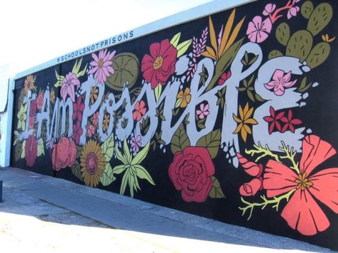 Positive mural offers hope for at-risk youth. – Cool San Diego Sights! Wall Murals Diy, Garden Mural, Flower Mural, Modern Mural, School Murals, Street Mural, Large Mural, Wall Murals Painted, Graffiti Murals