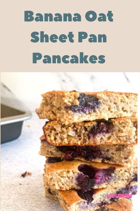 Sheet Pan Pancakes, Toddler Lunch Recipes, Pan Pancakes, Toddler Nutrition, Banana Oatmeal Pancakes, Toddler Snack, Banana Oat Pancakes, Banana And Egg, Banana Oat