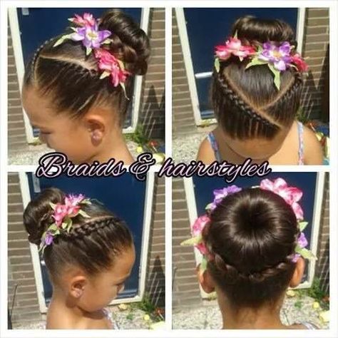 Pretty Cornrows, Pretty Buns, Mixed Girl Hairstyles, Lil Girl Hairstyles, Flower Girl Hairstyles, Peinados Fáciles Para Cabello Corto, Princess Hairstyles